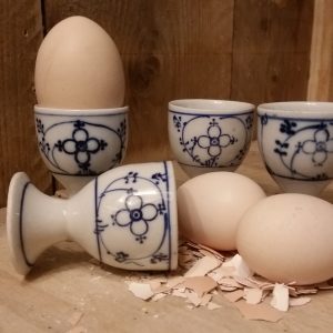 Set van 4 stuks antieke eierdopjes op een voetje Blau Saks - Afbeelding 2