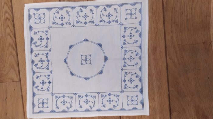 Blauw saks katoenen servetten  afmeting 36 x 34 cm