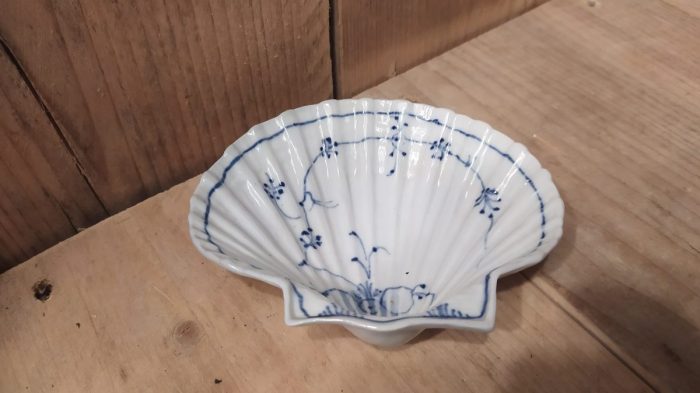Blauw saks porseleinen  zeepbakje schelpmodel - Afbeelding 2
